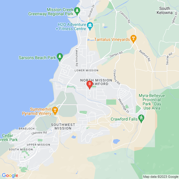 Facials By Minna location map: 720 McClure Road, Kelowna, BC