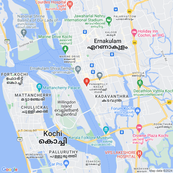 AIMS Education Kochi location map: 3A, 3rd Floor, KG Oxford Business Center, Sreekandath Rd, Ravipuram, Ernakulam, Kochi, Kerala