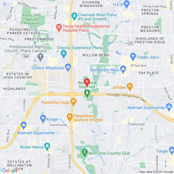 Dallas Center for Oral and Maxillofacial Surgery location map: 5824 W Plano Pkwy Suite 101-103, Plano, TX