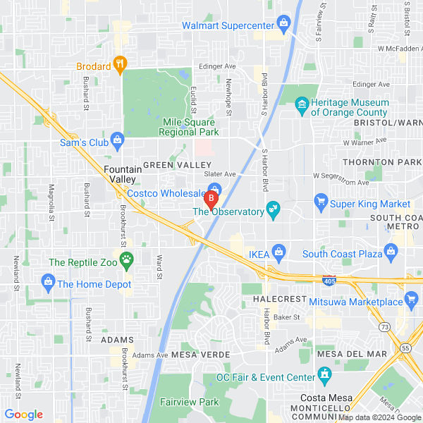 Hardwood Galleria Design Center location map: 11240 Talbert Ave, Fountain Valley, California