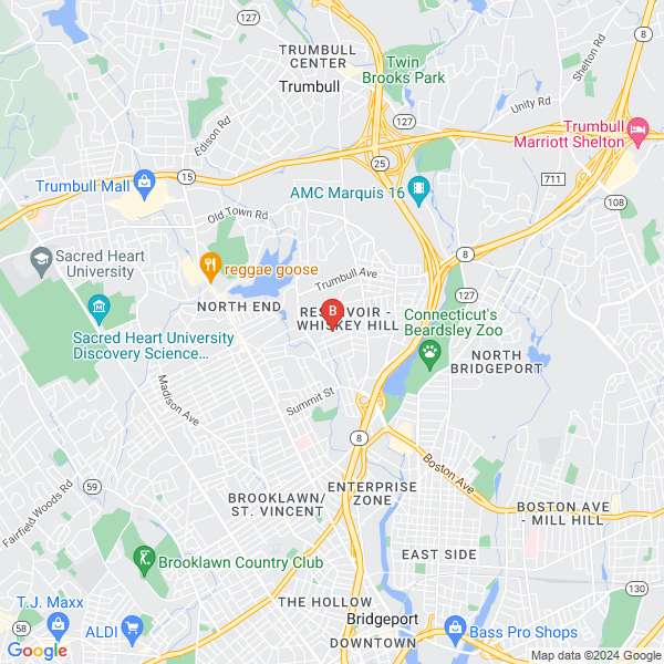 Skyrocket Bookkeeping Fairfield County CT location map: Pitt Street, Bridgeport, CT
