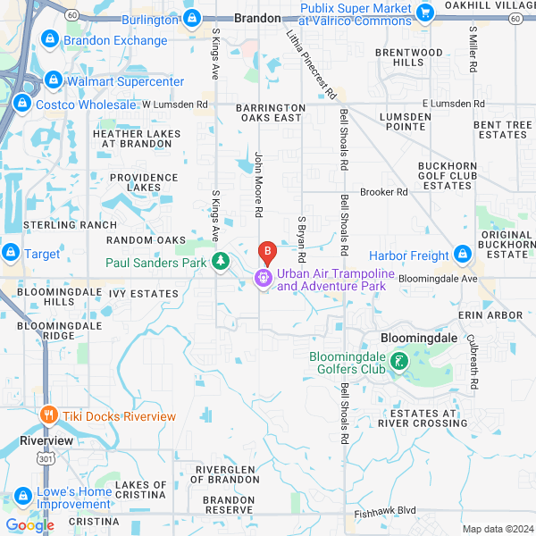 TampaBayMold.net - Brandon FL location map: 150 E. Bloomingdale Ave, Brandon, FL