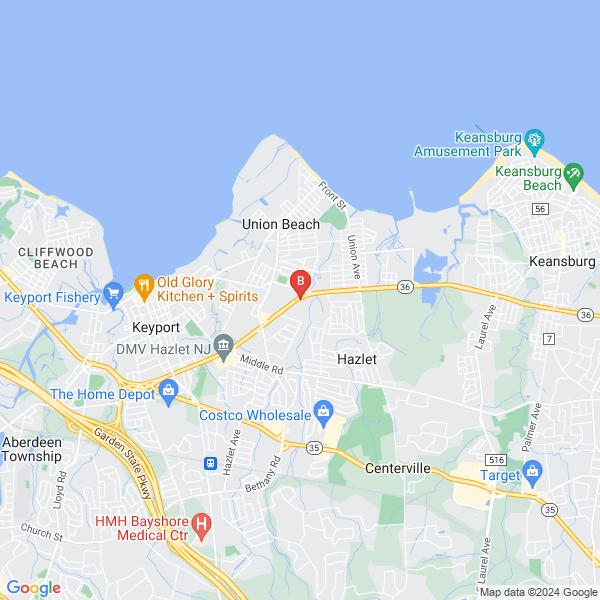 Cranial Center of Hazlet location map: 984 Highway 36, Hazlet, New Jersey