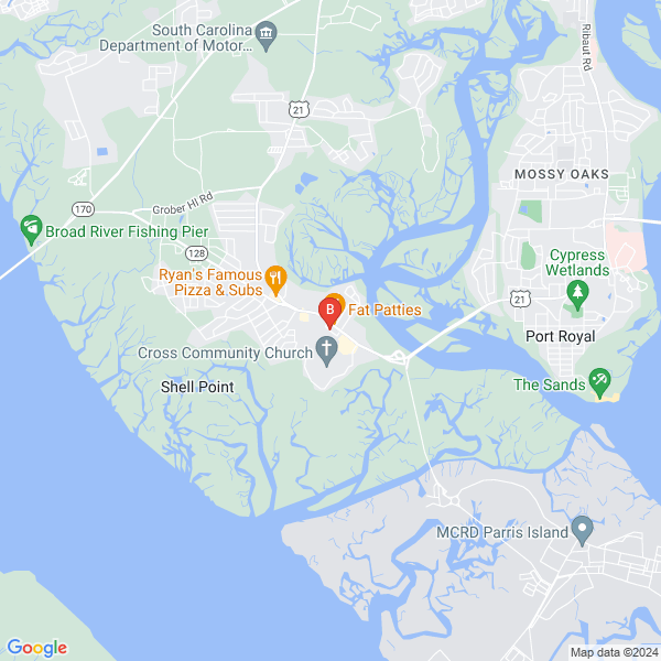 Panache Car Wash location map: 108 High Tide Drive, Beaufort, South Carolina
