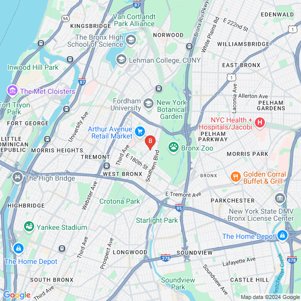 Brainiac Babies location map: 2260 Crotona Avenue, Bronx, New York
